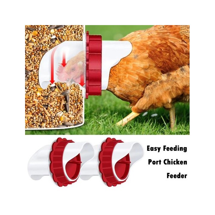 4/6/8 Stück Automatischer Hühnerfutterspender, kein Abfall, Geflügelfutterspender, regendicht, feuchtigkeitsbeständig, Futter