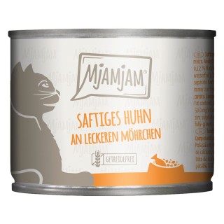 MjAMjAM Katzenfutter 6 x 200 g - saftiges Huhn an leckeren Möhrchen