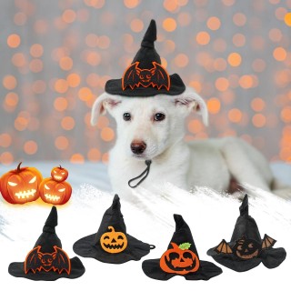 Halloween-Hexenhut für Hunde, verstellbar, leicht, atmungsaktiv, Design, Haustier-Kopfschmuck, Cosplay-Requisite