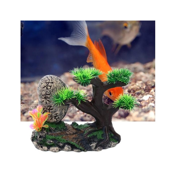 Aquarium Dekoration Simulation Steine ​​Grüne Pflanze Harz Handwerk Künstliche Felsen Fisch Tank