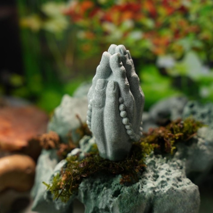 Zen-Buddhismus, chinesisches Feng Shui, Buddha-Handfigur, Statue, Heim, Fisch, Aquarium, Desktop-Garten, Bonsai, Mikro-Landsc