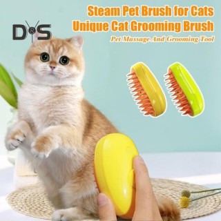 3-in-1-Dampfbürste für Katzen, wiederaufladbare Dampfbürste für Haustiere, Katzenpflegelösung mit Dampf-Tierhaarentferner, Ma