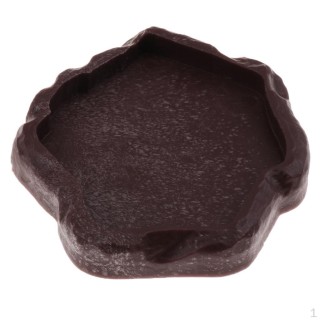 Futternapf für Reptilien, Schildkröten, Geckos, Futter, Wasser, Kunstharz, braun, S