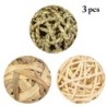 3 Stück Hamsterspielzeug, natürliches Kauspielzeug für Kleintiere, Kaninchen, Vögel, Papageien, Spielspielzeug aus Rattanbäll
