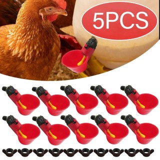 5 STÜCKE Automatische Hühnertränke Wachtel Hängende Wassertasse Nippeltränke Schalen Futter Vogelstall Trinkbecher für Hinter