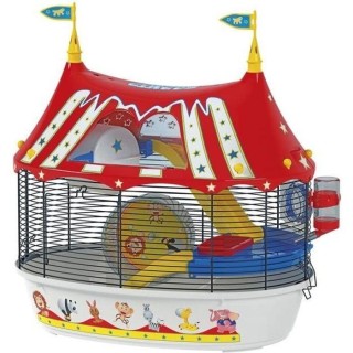 FERPLAST Käfig Circus Fun 49,5 x 34 x 42,5 cm - Rot - Für Hamster