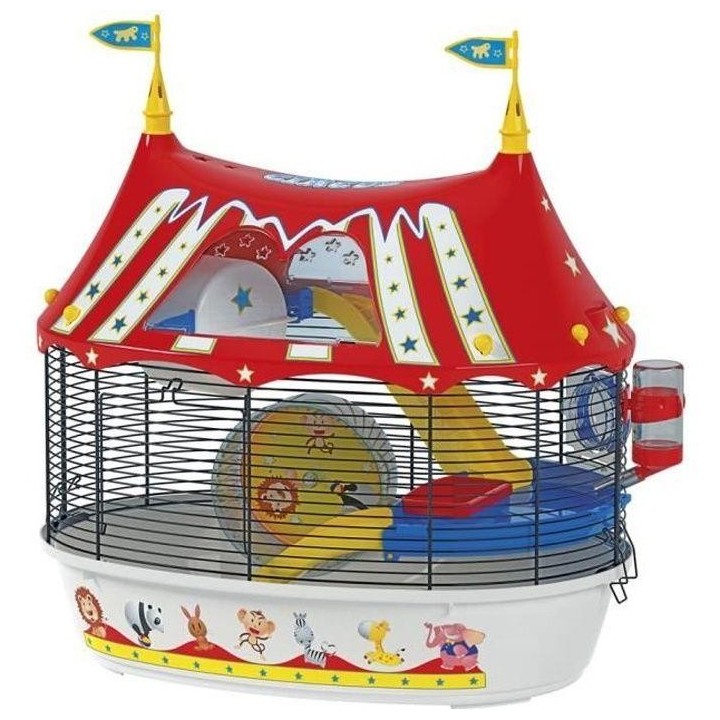 FERPLAST Käfig Circus Fun 49,5 x 34 x 42,5 cm - Rot - Für Hamster