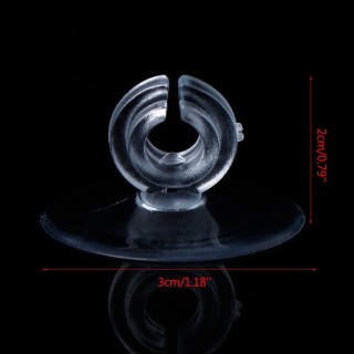 10er-Pack Aquarium-Saugnäpfe mit nicht abnehmbaren Clips, 3 cm Durchmesser. Transparenter Saugnapf aus weichem Kunststoff zur