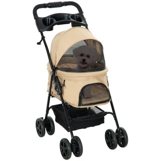 Hundewagen Pet Stroller für kleine Hunde und Katzen Khaki