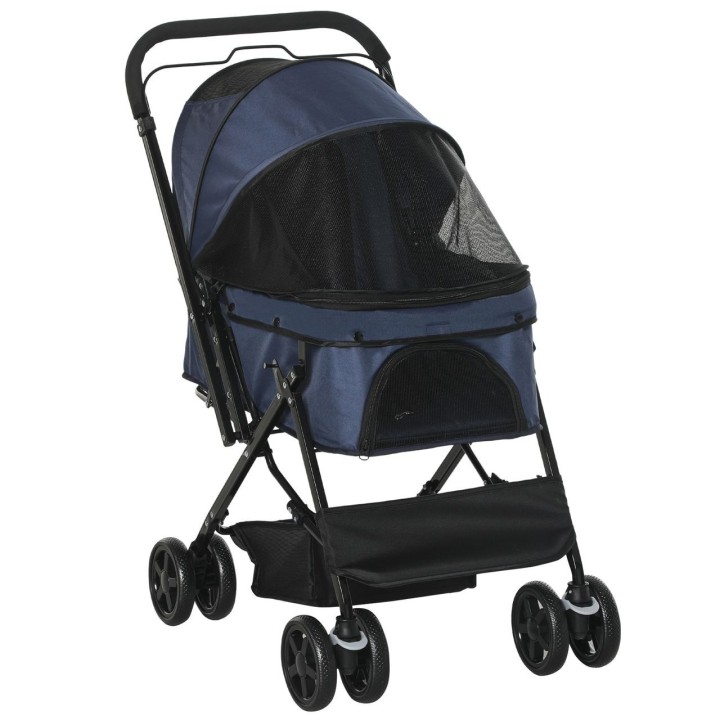 Hundebuggy Hundewagen für kleine Hunde Katzen Pet Stroller Oxford Blau