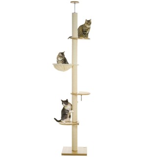 PawHut Kratzbaum, Katzenkratzbaum Deckenhoch, 230-250 cm, Höhenverstellbar