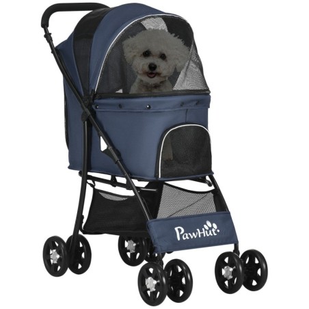 Hundewagen, faltbarer Hundetrolley,  Hundebuggy mit Kissen, Katzenwagen