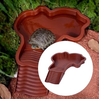 Badebecken für Reptilien, Futternapf mit Rampe, Wasserschildkröten und Echsen rot