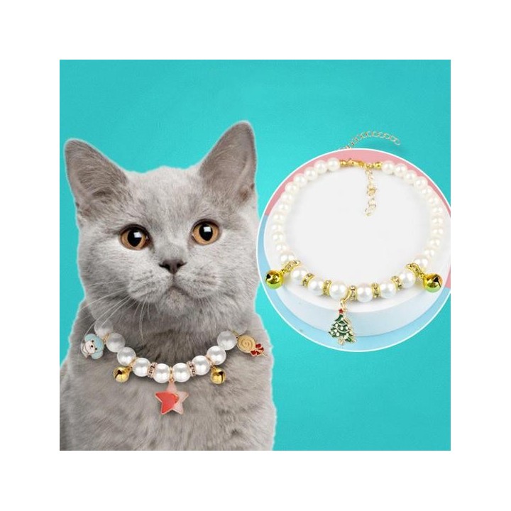 Puppy Necklace Fashion Imitation Pearl Pendants Adjustable Cat Dog Neck Chain Pet Accessories