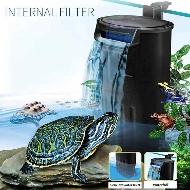 Aquariumfilter, 5 W, Filter für Reptilien mit niedrigem Wasserstand, Kunststoff, saubere Wasserpumpe, Schildkrötentank, leist