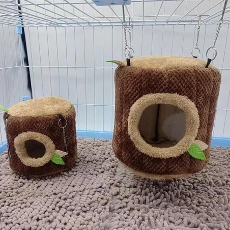 Hängematte in Baumstumpfform für kleine Tiere, Haustierhaus, Hamsternest, Meerschweinchen, Frettchen, Eichhörnchen, Kaninchen