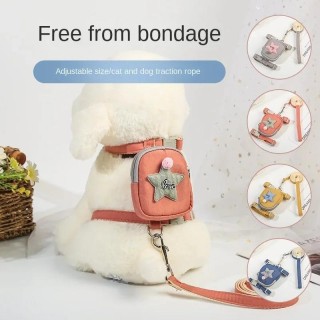 Haustier Hund Leine Rucksack Brustgurt Teddy Welpen Geschirr Hunde und Katze verstellbare Kette Seil Kragen Outdoor Reise Sna