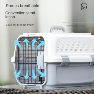 Haustier-Luftkoffer Typ Haustierkäfig Tragbarer Reisekoffer fürs Auto Flugzeug-Lufttransportkoffer Katzentransporter Haustier