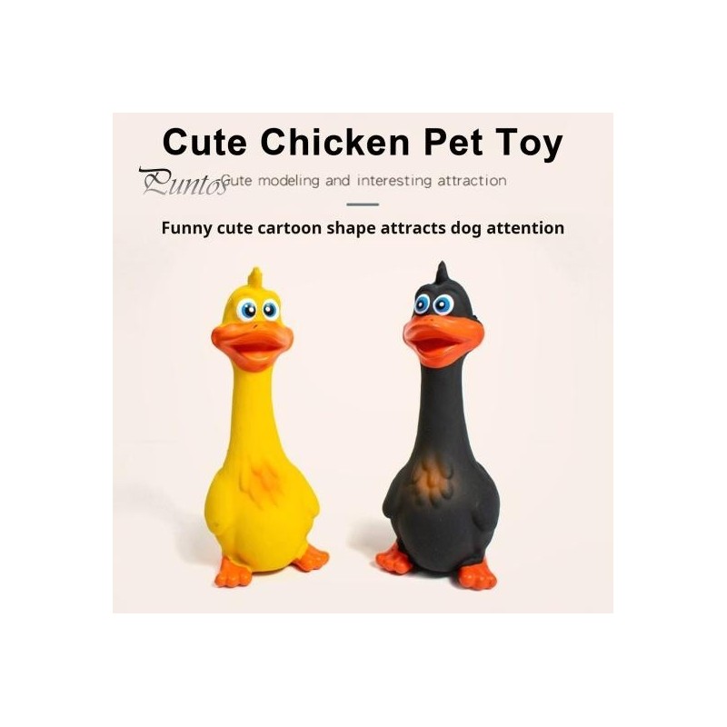 Quietsch-Hundespielzeug aus Latex in Form eines Huhns, lustige Cartoon-Ente, sicheres, ungiftiges Beißspielzeug, bissfestes,