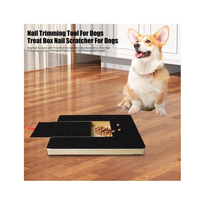 Kratzbrett für Hundenägel mit Leckerli-Box, umweltfreundliches, rutschfestes Design, höhenverstellbar, Kratzbrett für Hundenä