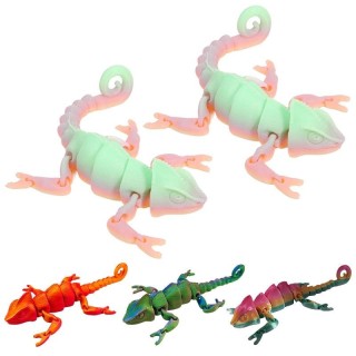 3D-gedrucktes Chamäleongelenk, bewegliches leuchtendes Chamäleonfigurenmodell, Aquariumlandschaft, kreatives Tierornament, De