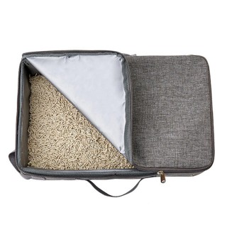 Tragbare Katzentoilette für Katzen im Auto, geruchsfrei, auslaufsicher, zusammenklappbar, faltbar Style 1