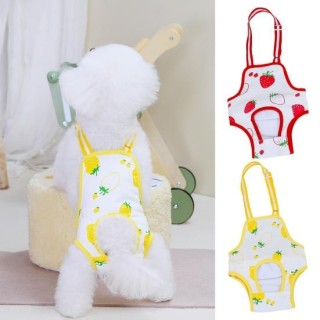 Erholungsanzug für die Kastration von Katzen mit Erdbeermuster, Anti-Leck-OP-Overall, Klettverschluss, atmungsaktive OP-Kleid