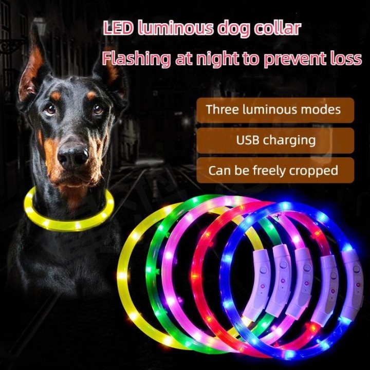Leuchthalsband, Hundehalsband, Leuchthalsband für Haustiere, Leuchthalsband, LED-Leuchthalsband für Hunde mit USB-Aufladung S