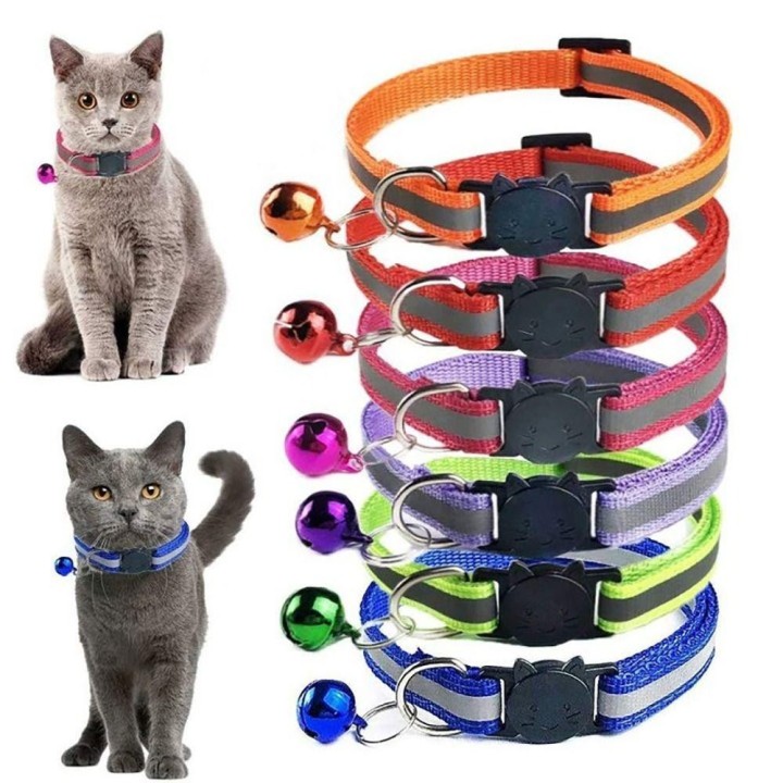 Verstellbares Haustierhalsband, buntes reflektierendes Halsband, modisches Katzenhalsband, Kätzchen, Welpe rot