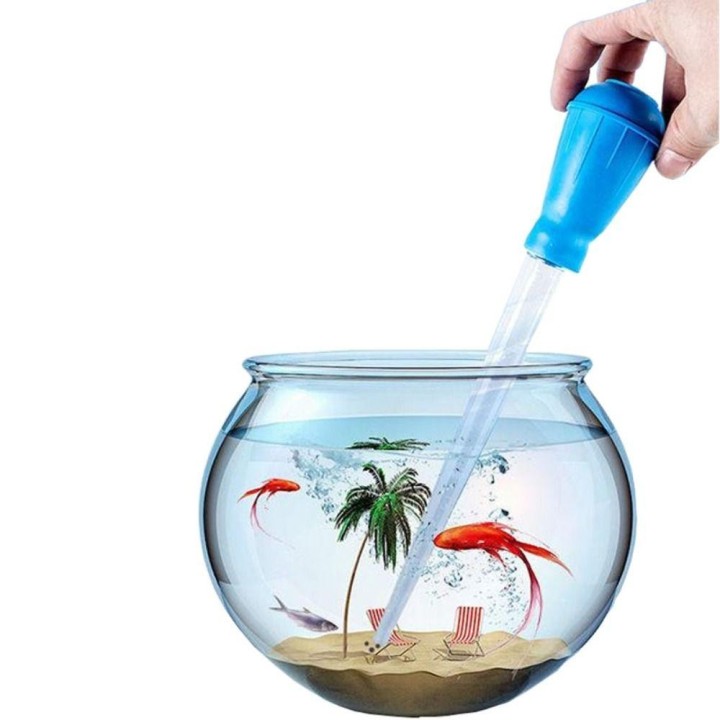 Verlängern Aquarium Kies Reinigung Werkzeug Reinigung Stroh FishTank Wasser Wechsler Aquarium Zubehör White-29cm