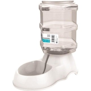 M-PETS Sechseckiger Wasserspender – 3500 ml – Weiß – Für Hunde