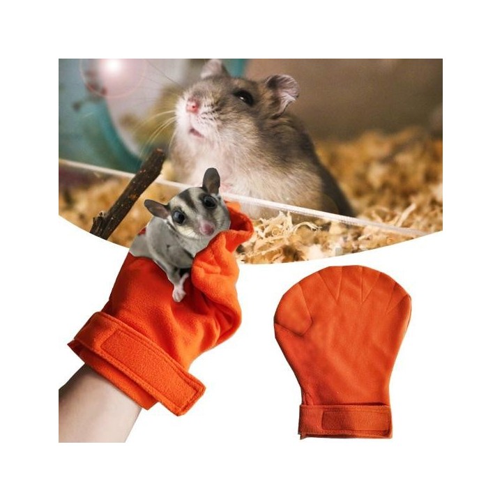Anti-Biss-Handschuhe, saugfähig, warm halten, Haustierpflegehandschuh, kleine Tiere, Bonding-Handschuh orange