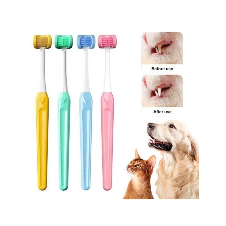 Zahnreinigungsset für Haustierzahnbürsten für Katzen und Hunde, ultraweiche Borsten, Mundpflegewerkzeug, verhindert Plaque un