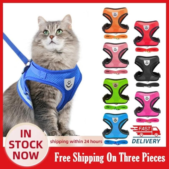 Neu Katze Hund Einstellbare Harness Weste Weiche Mesh Brustgurt Liefert Nylon Sicherheit Mesh Brustgurt Outdoor Walking Blei