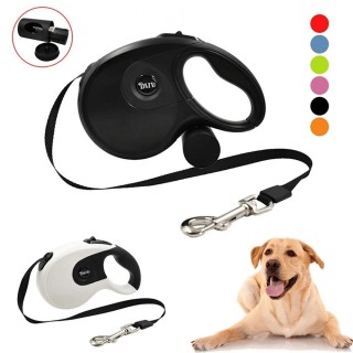 Ausziehbare Hundeleine mit Kotbeutel, Hundeleine für kleine, mittelgroße und große Hunde, 360° verhedderungsfreies, starkes N