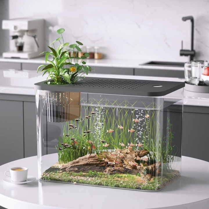 with Lid Fish Tank PET+ABS Ecological Water Tank New Aquarium  Home without lid
