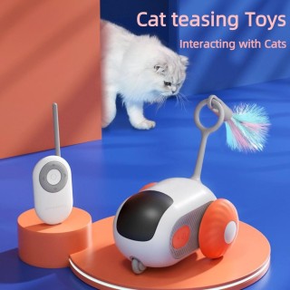 Smartes Katzenspielzeug mit Fernbedienung, Fernbedienung, interaktives Katzenautospielzeug, USB-Aufladung, automatischer, sel