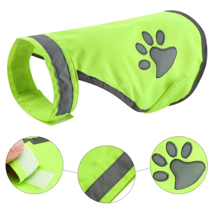 Outdoor Fluorescent Dog paw Pet Hi Vis Coat Pet Safety Vest Dog Jacket Pet Reflective Vest S