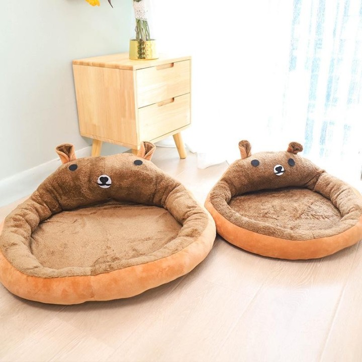 Haustiernest, offene Cartoon-Matte, abnehmbares und waschbares Haustiernest für Katzen und Hunde, das zu allen Jahreszeiten v