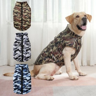 Warme Winterjacke für mittelgroße und große Hunde, winddicht, kuschelige Hundekleidung für den Außenbereich, mit D-Ring-Reißv