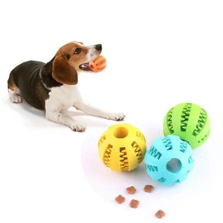 Hundeball-Spielzeug für kleine Hunde, interaktives elastisches Welpen-Kauspielzeug, Zahnreinigungs-Gummi-Futterball-Spielzeug