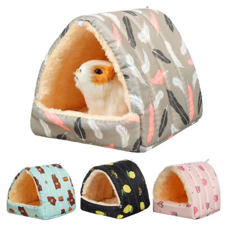 Weiches, bequemes Winter-Minikäfig-Hamsterhaus, Kleintier-Schlafbett, warme Matte, Meerschweinchen-Nest Type1-XS