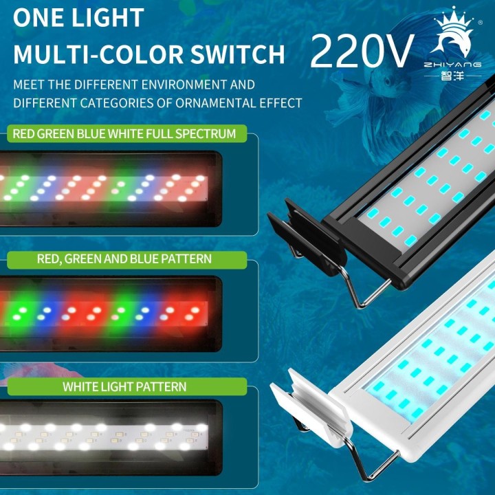 220 V Aquarium Licht LED Lichtständer Grastank Rot Grün Blau Licht Aquarium Beleuchtung vier Reihen von Farbe veränderbar Lic