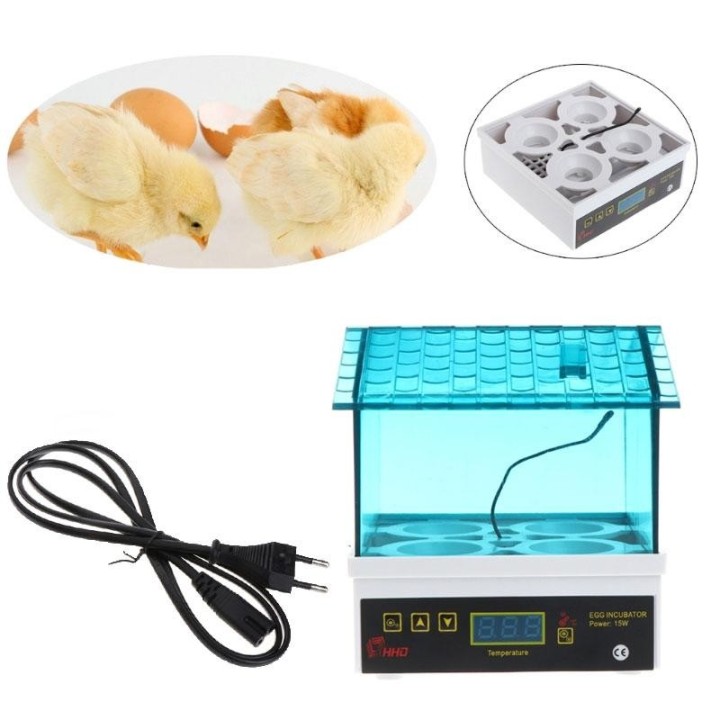 15W 4-Loch Automatischer Hühnerinkubator Temperaturregelung Hühnereier Hatcher EU Stecker S