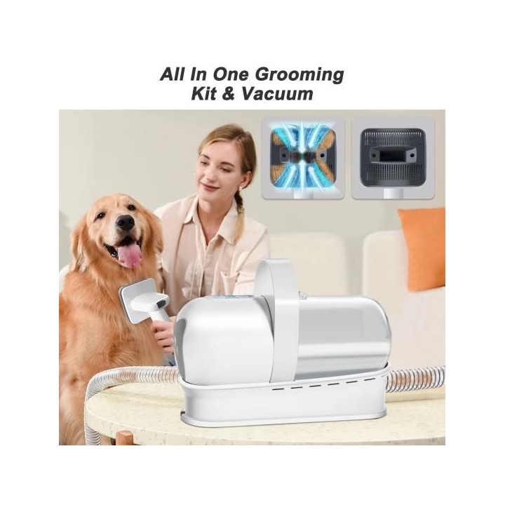 Staubsauger-Set für die Tierpflege, 13.000 Pa, Staubsauger für Hundehaare, mit Nagelknipser und Schleifgerät, 1 l, Haustierbü