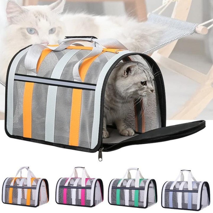 Tragbare Hunde-/Katzentragetasche, Reisetasche für Haustiere, atmungsaktives Mesh, für kleine Hunde, Katzen und Hunde, faltba