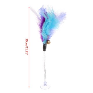 für Katzen Teaser Spielzeug Spaß Feder Spielzeug mit Saugnapf Kätzchen Teaser Spielzeug Interaktive Catcher für Katze Spielze