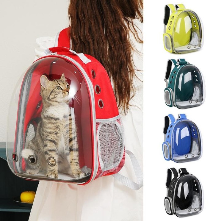 Katzen-Haustier-Tragerucksack, Katzentasche, atmungsaktiver Katzenrucksack, tragbare transparente Raumkapsel-Haustiertasche z