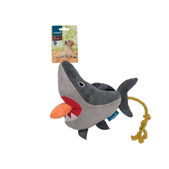 ZooRoyal Kuscheltier Hai mit Tau & Quietscher