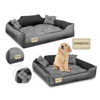 Hundebett aus MIKROFASER strapazierfähig bequem Kingdog, S M L XL S schlachtschiff grau
